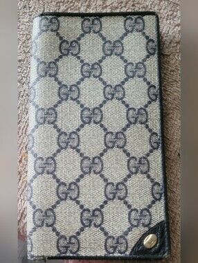 Gucci GG monogram canvas and leather long wallet